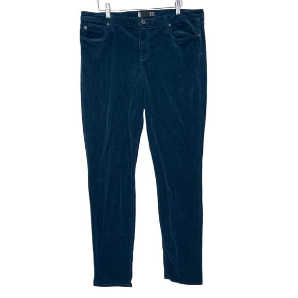 KUT From the Kloth Size 16 Dianna Skinny Green Teal Corduroy Stretch Jeans - Picture 1 of 6